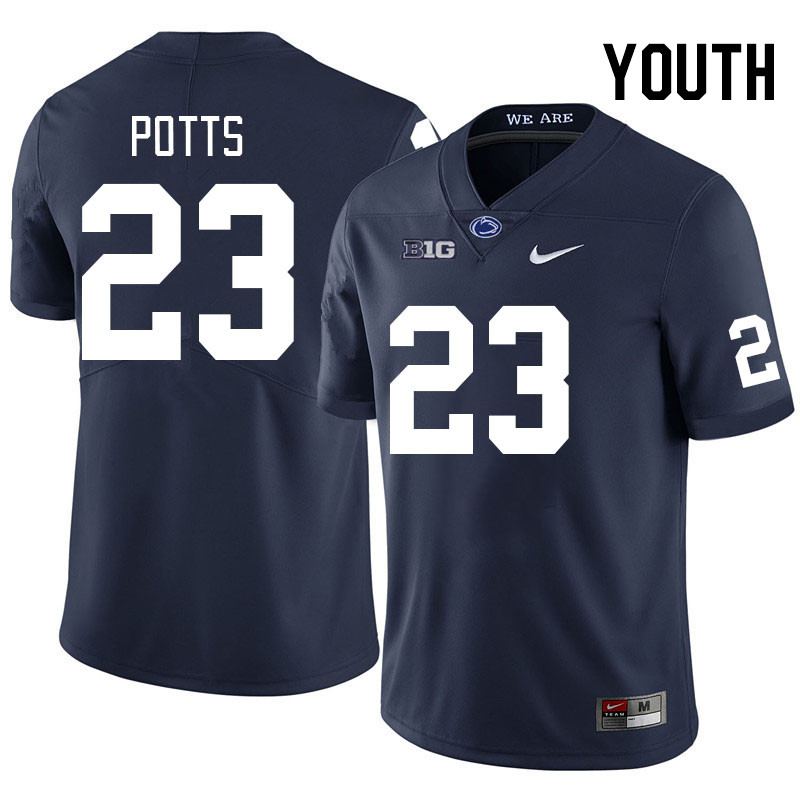 Youth #23 Trey Potts Penn State Nittany Lions College Football Jerseys Stitched Sale-Navy - Click Image to Close